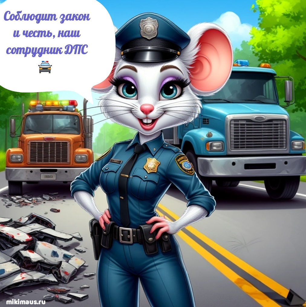 Девушка фурри сотрудник ДПС в форме