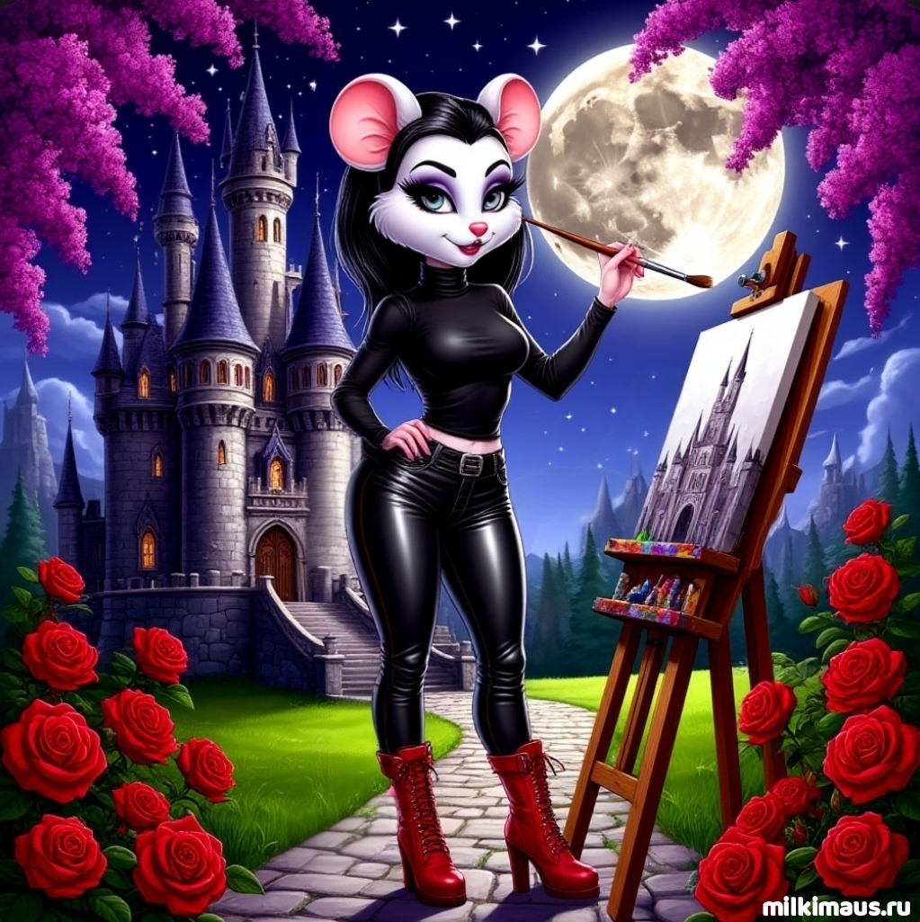 Художник фурри белая мышь